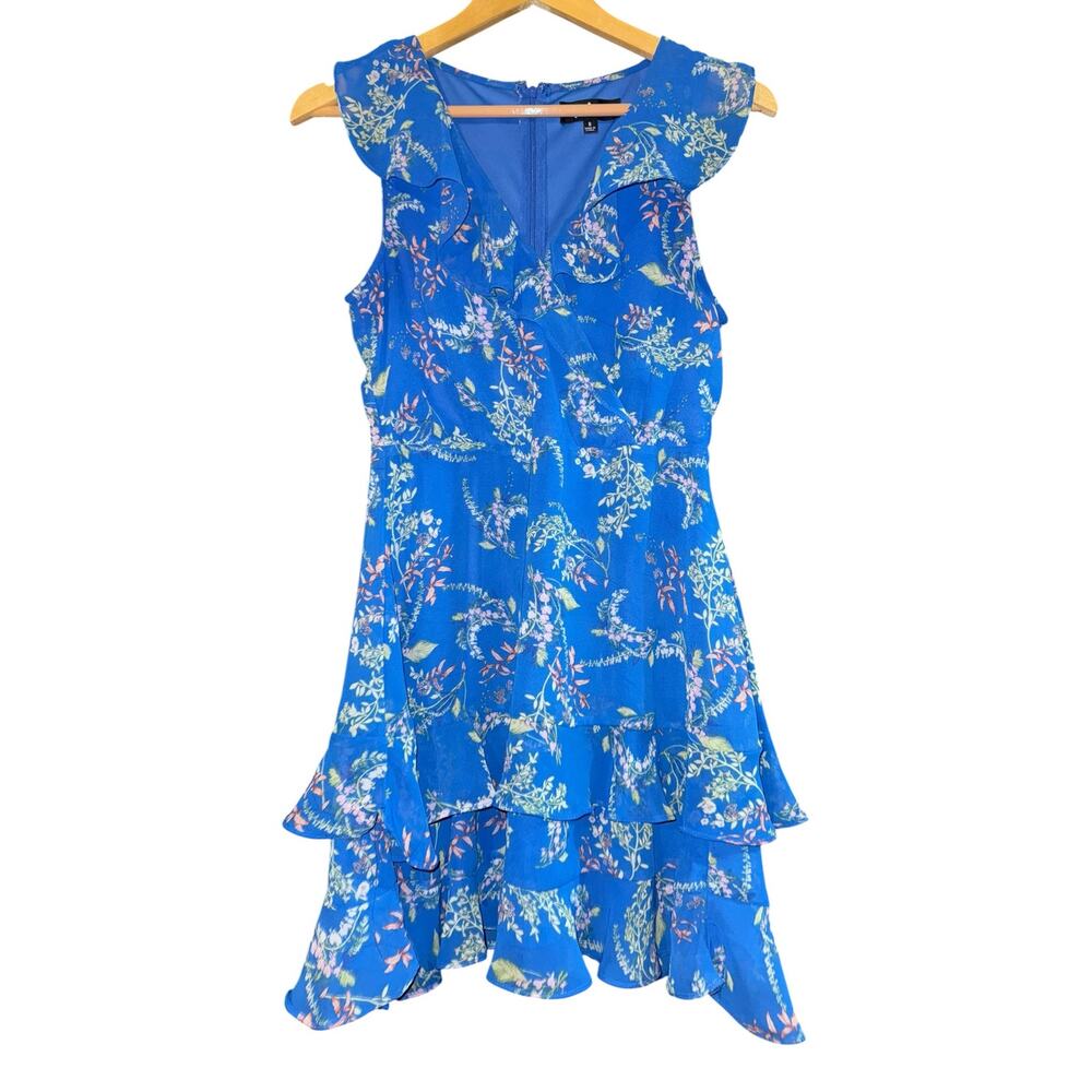 Lulus Floral Ruffle Mini Dress Women's Small Tiered Fairy Garden Wedding Event